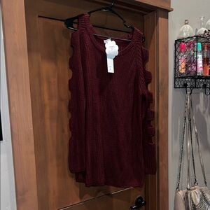 Hope’s Be Like That Sweater-Oxblood/Cut-out Arm Detail